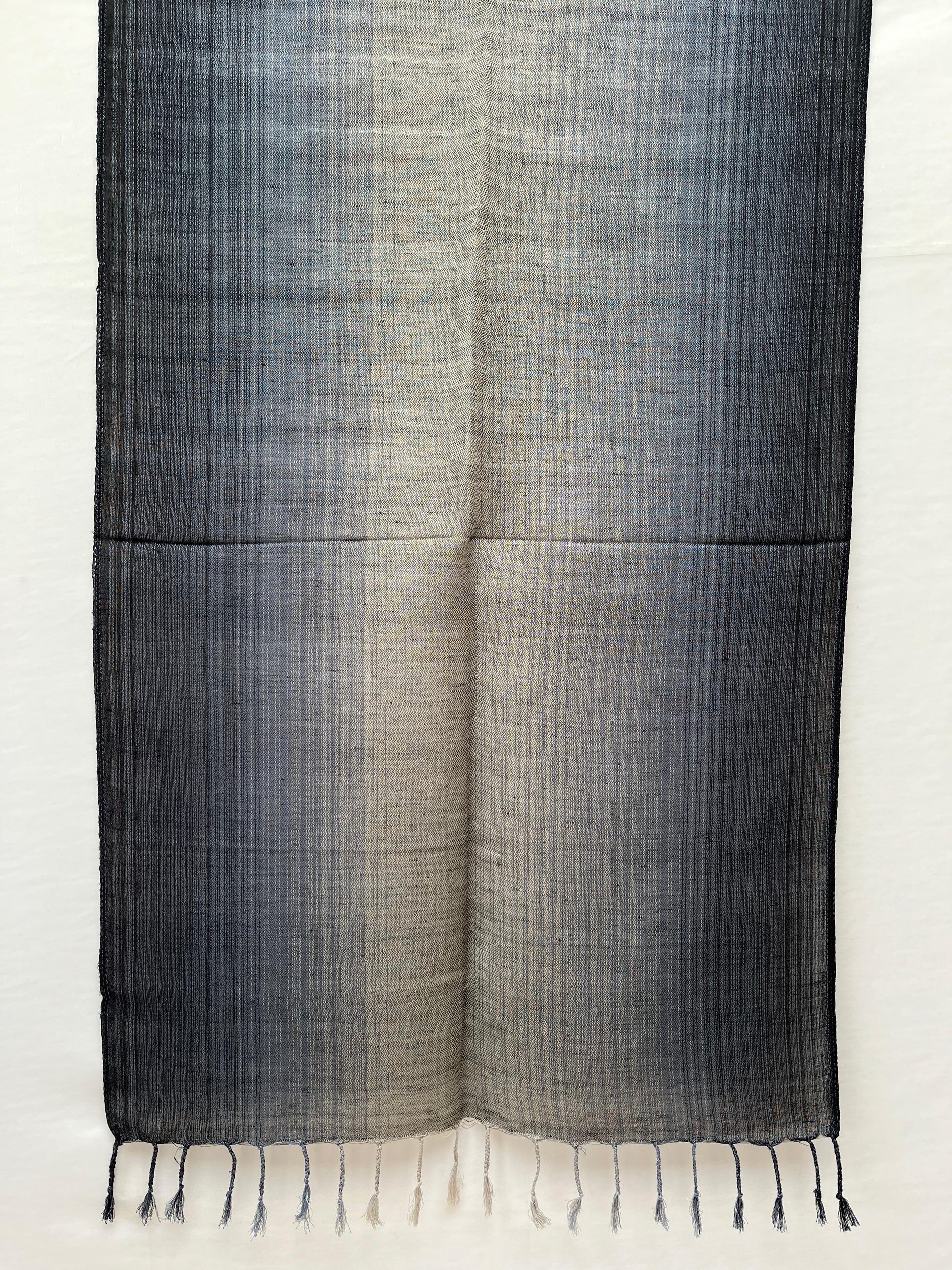 Cotton Linen Stole(Blue-Silver) Ombre