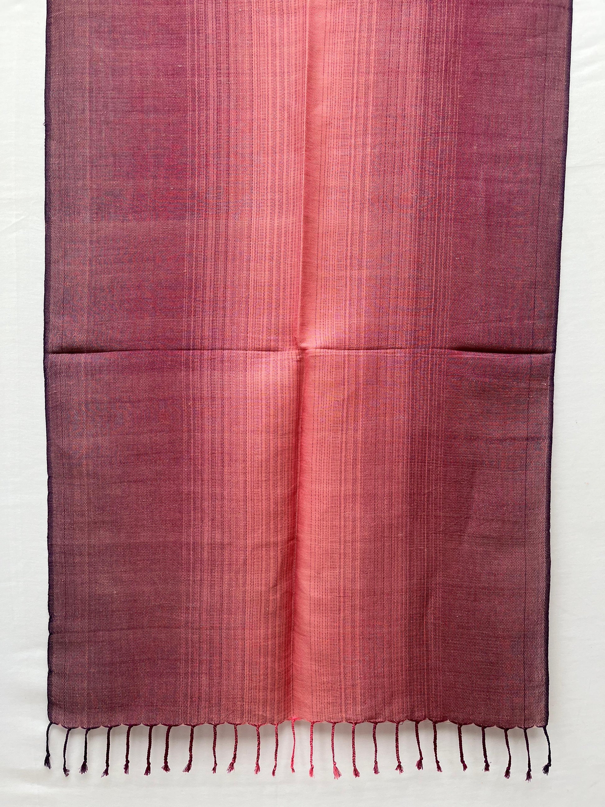 Cotton Linen Stole(Raspberry) Ombre