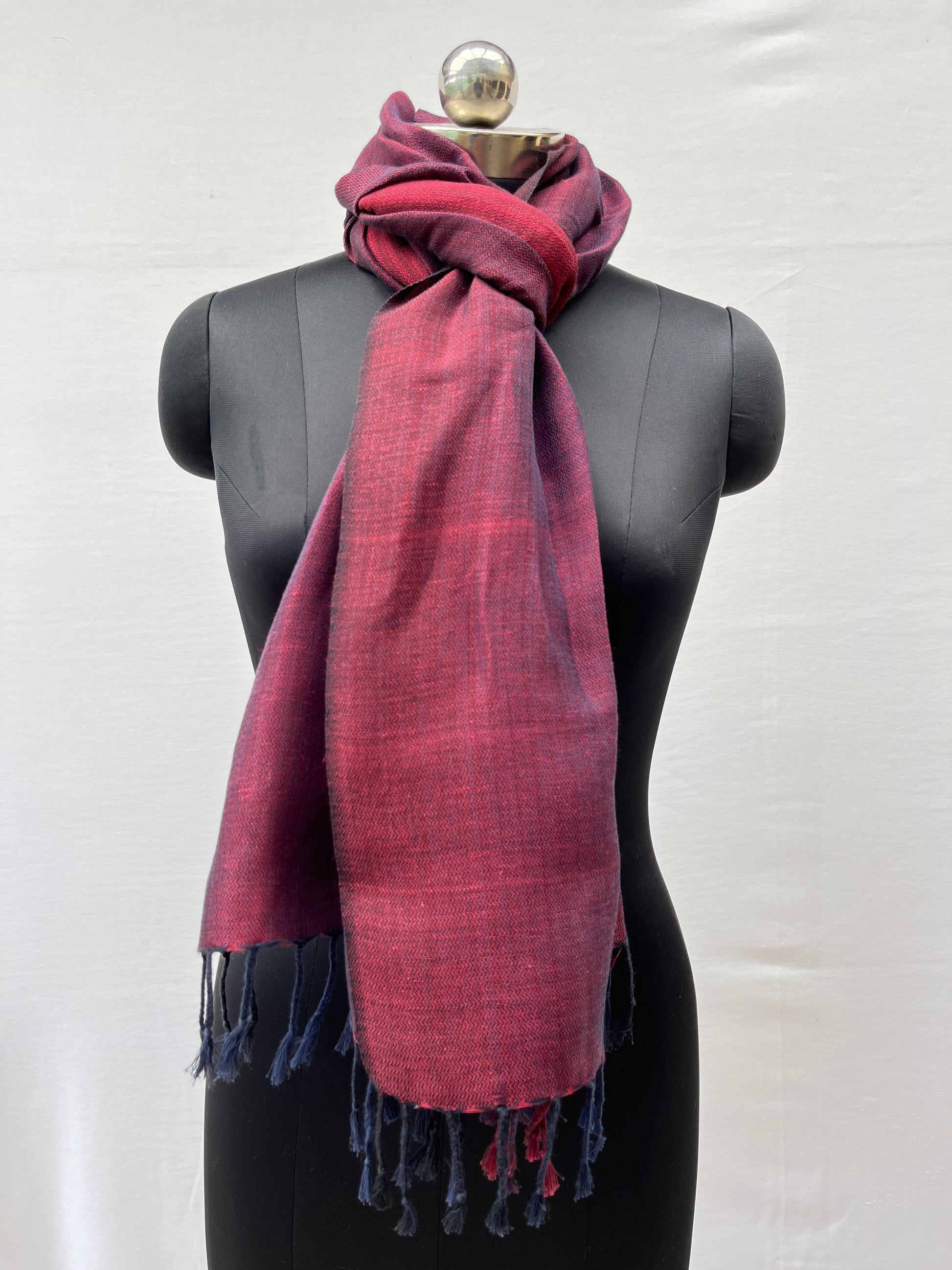 Cotton Linen Stole(Pink-Blue) Ombre