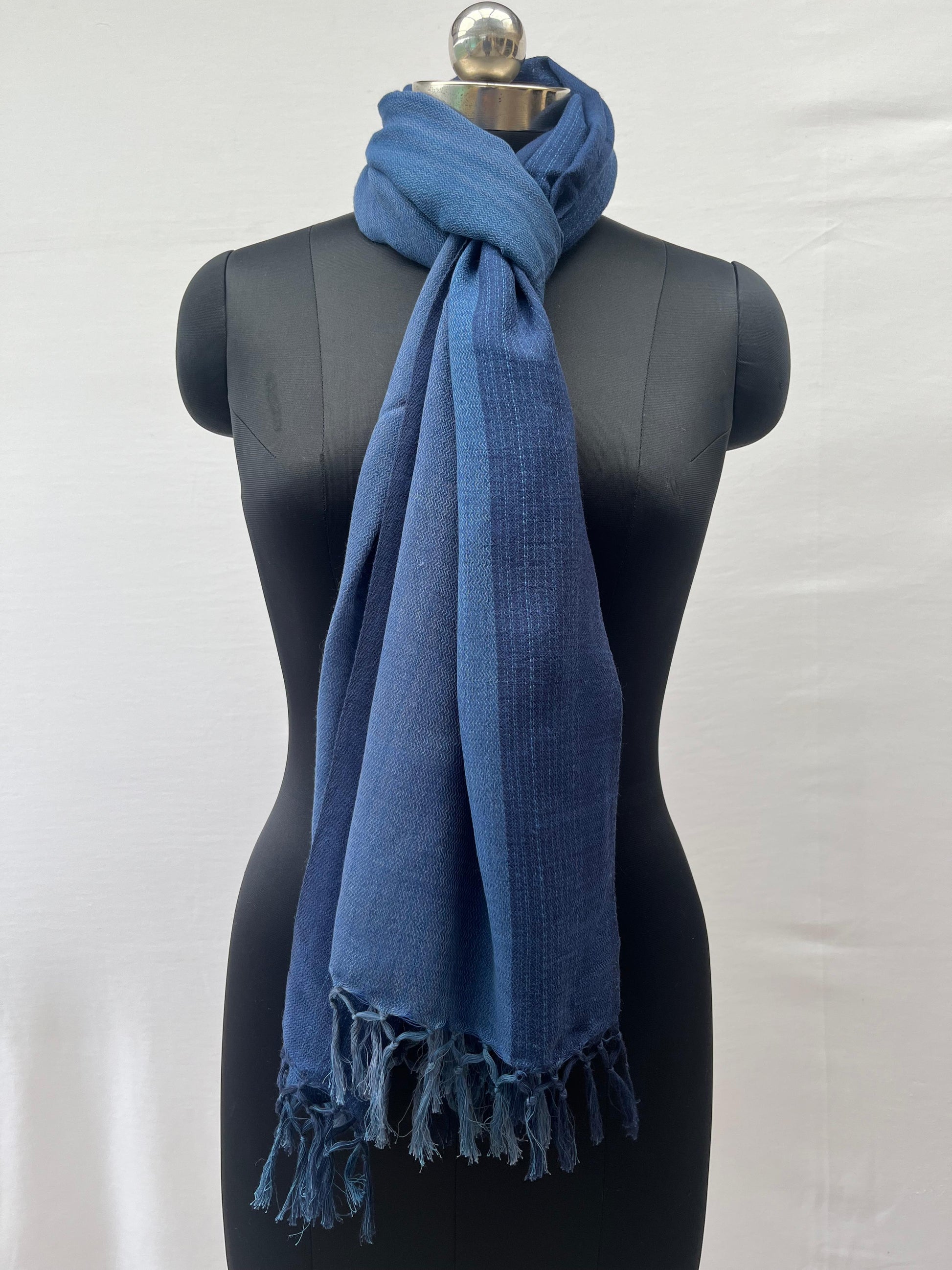Cotton Wool Stole(Blue)