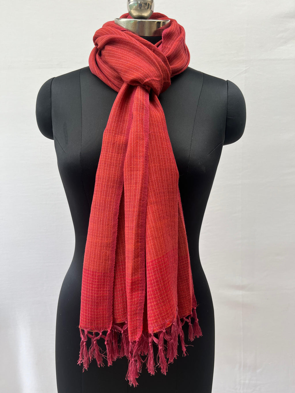 Cotton Wool Stole(Crimson)
