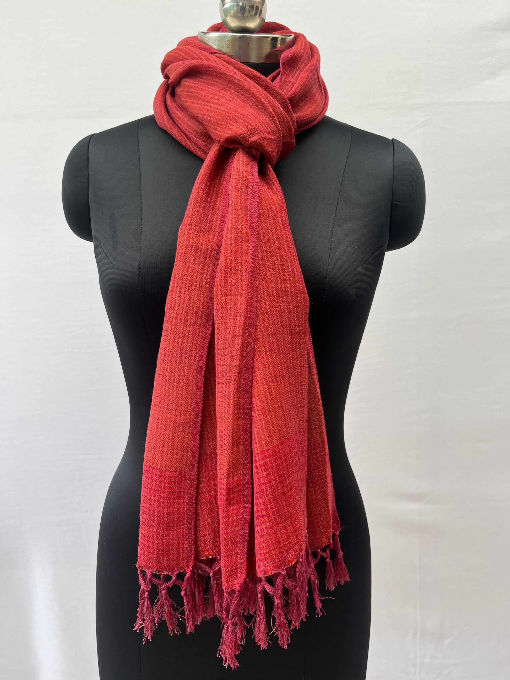 Cotton Wool Stole(Crimson)