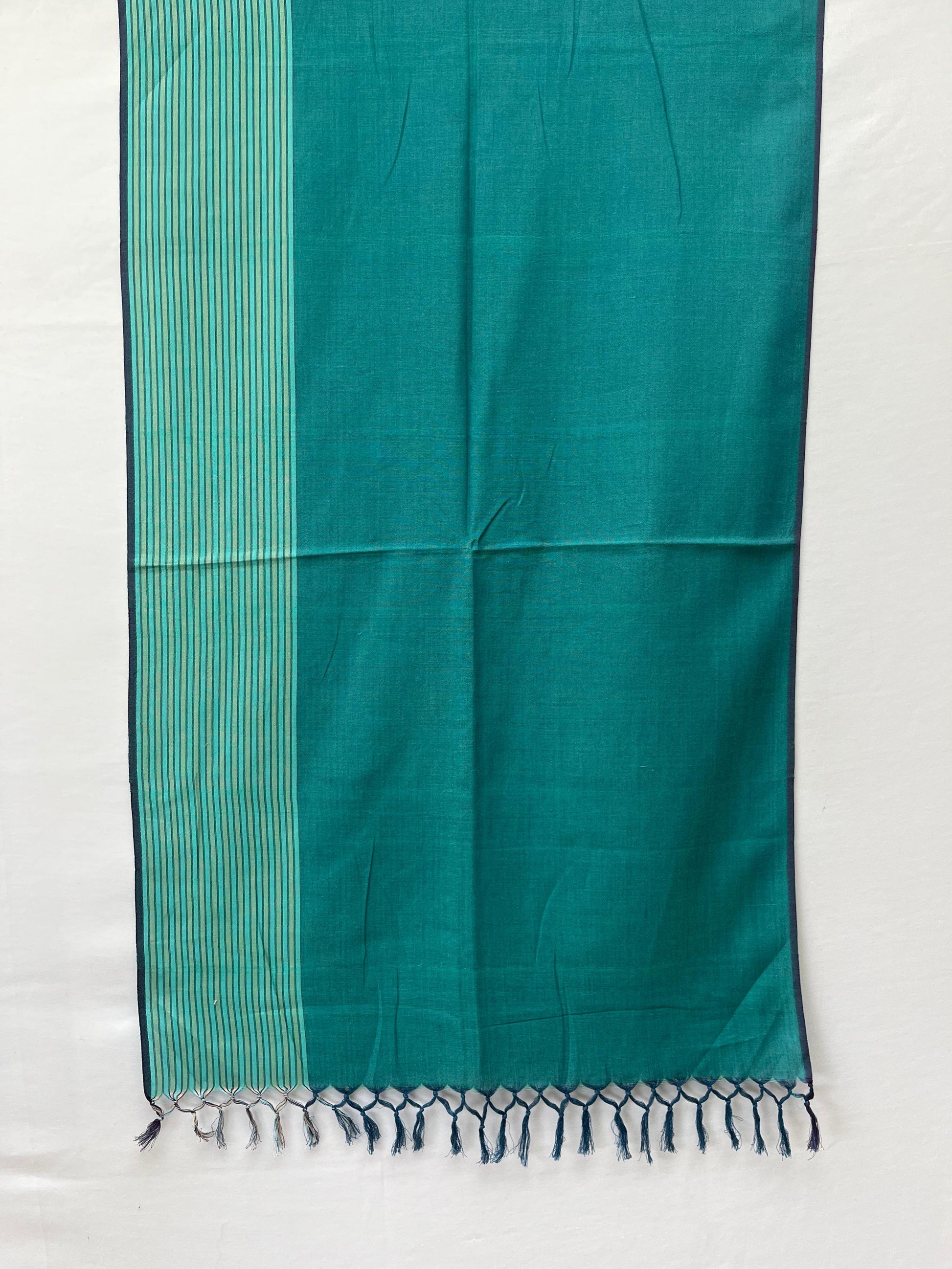 Cotton Stole(Broad Stripe)Turtle Green
