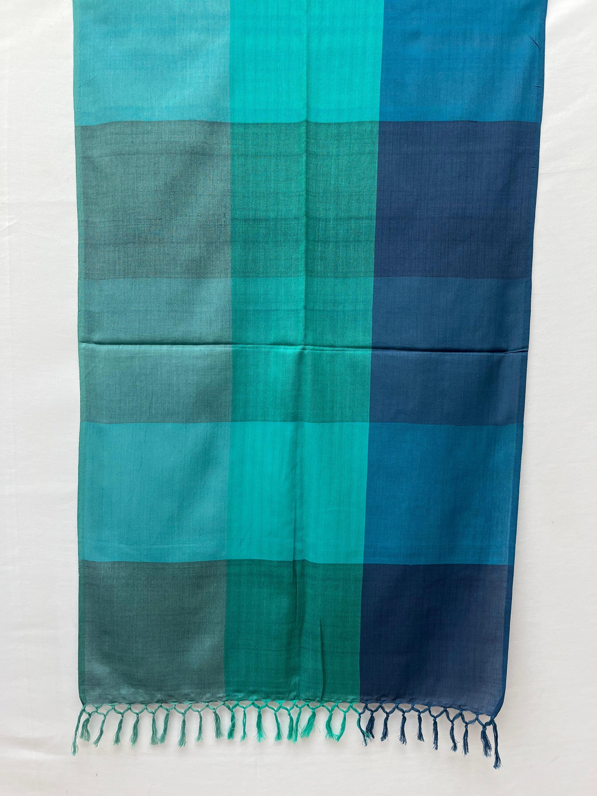 Cotton Stole (Turquoise) Checks