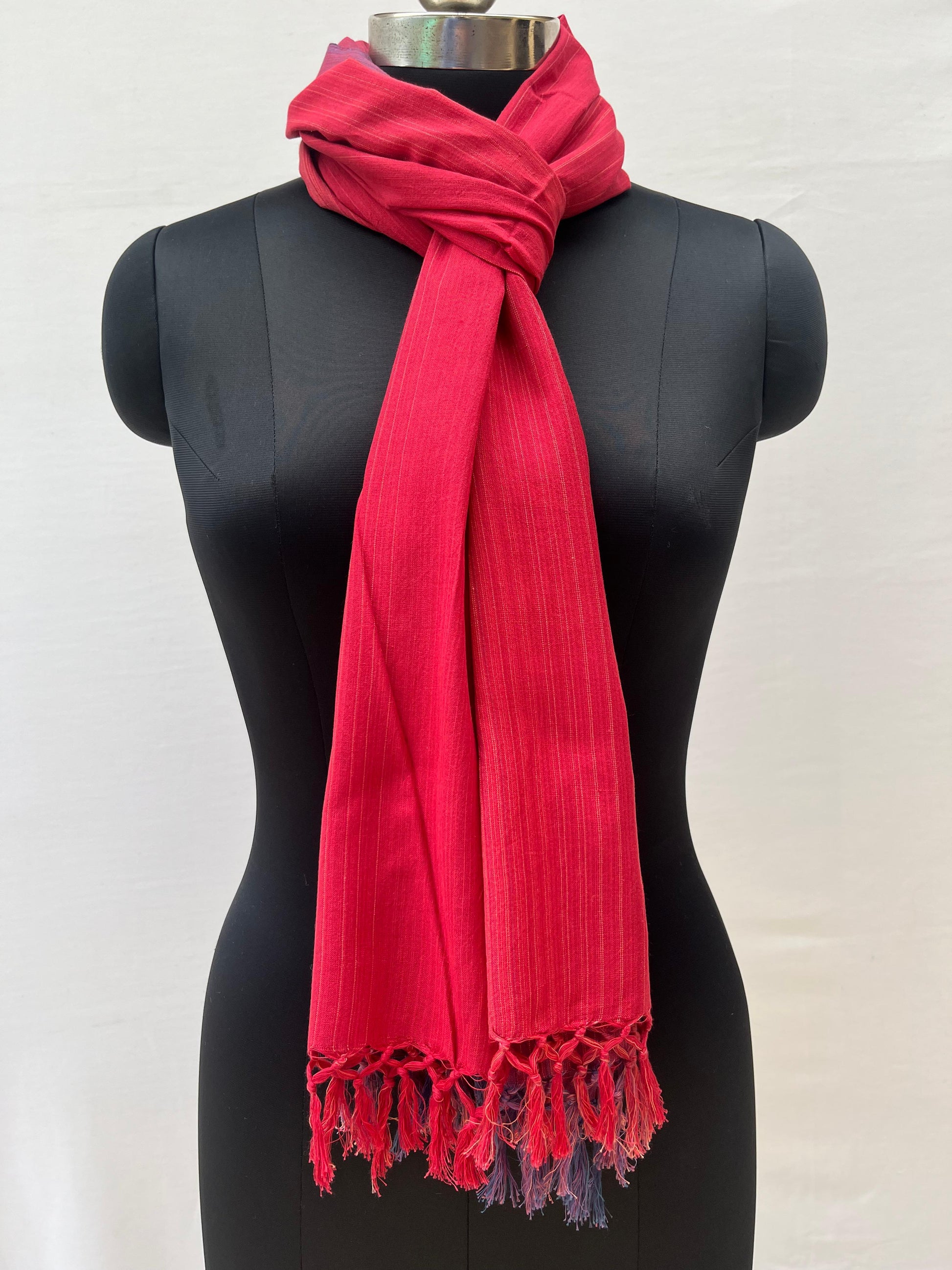 Cotton Stole(Crimson Ombre)